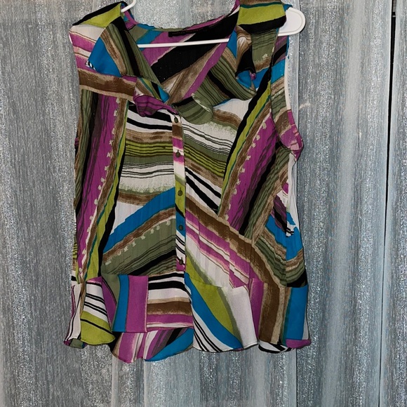 Gently Worn Hayley Matthews Crinkle Blouse, Sz XL - Picture 1 of 5